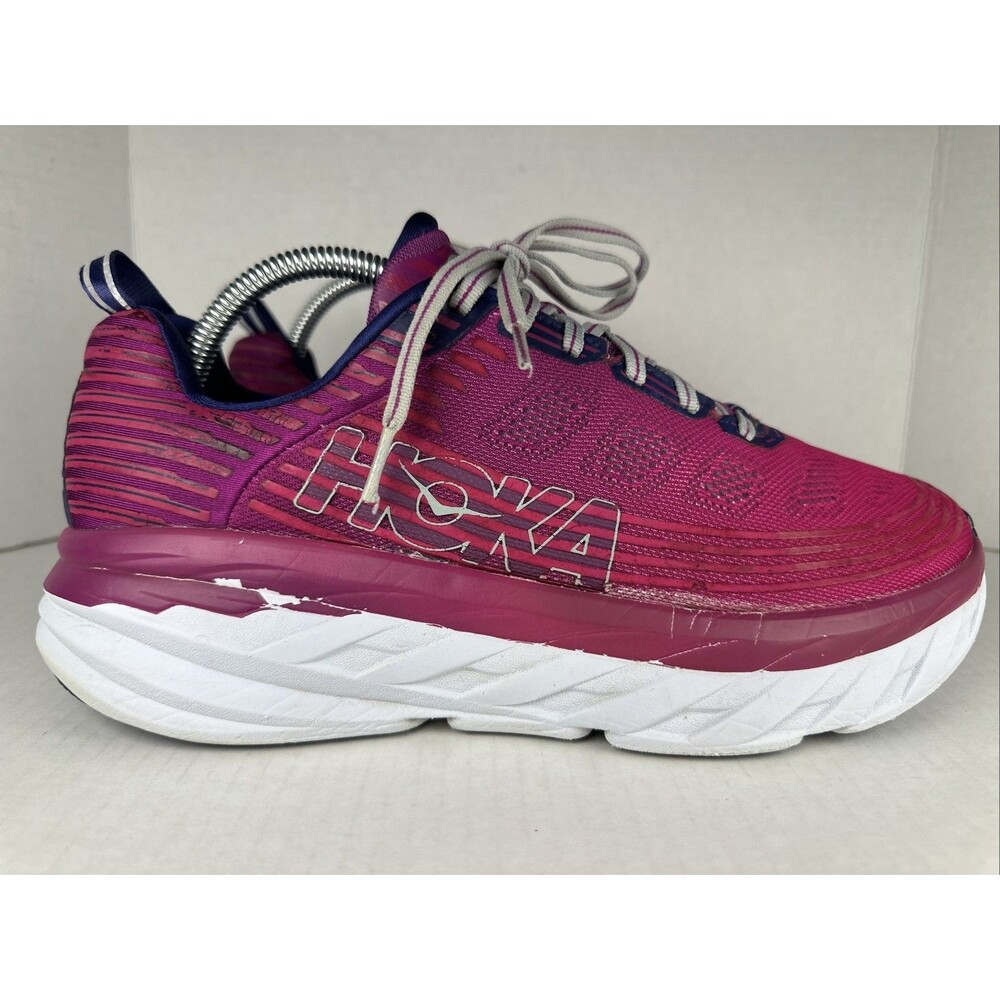 Hoka One One Bondi 6 Womens Size 11 Red Athletic Walking Running Shoes Shoes